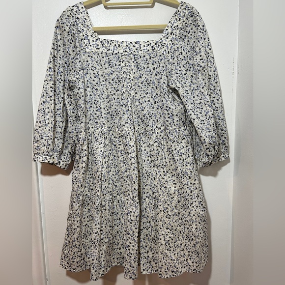 Rails Pippa Watercolour  buds Blue and Cream Floral baby doll dress Size M - Picture 8 of 11